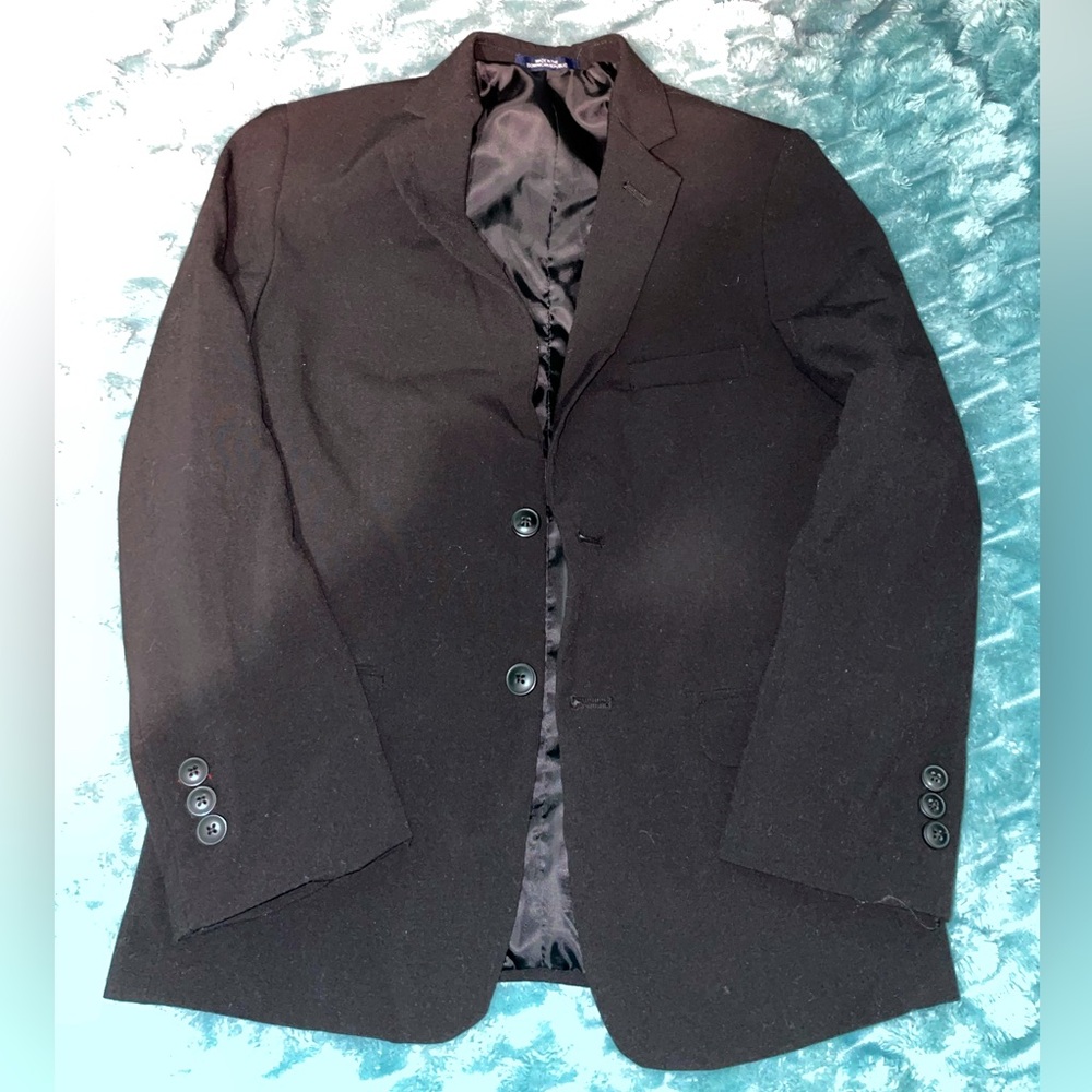Chaps black padded shoulder blazer